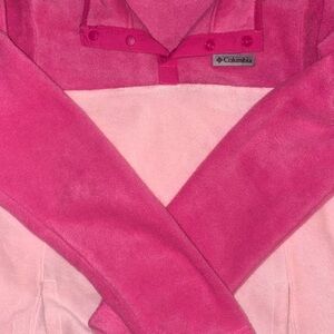Columbia Bright Pink Fleece Snap Pullover